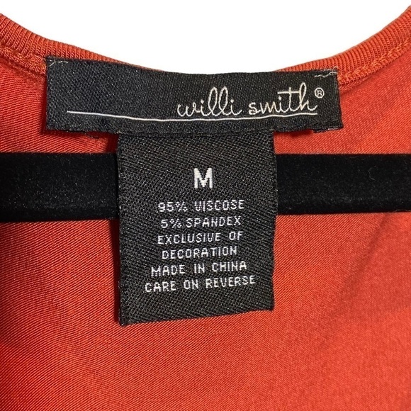 Willi Smith women's size medium rust colored scoop neck embellished top - Picture 5 of 5